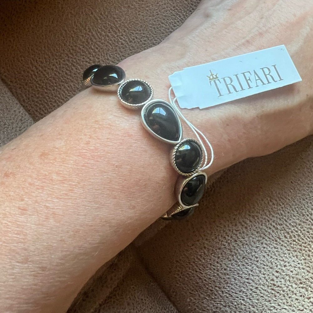 Elastic Black/Silver Stone Bracelet